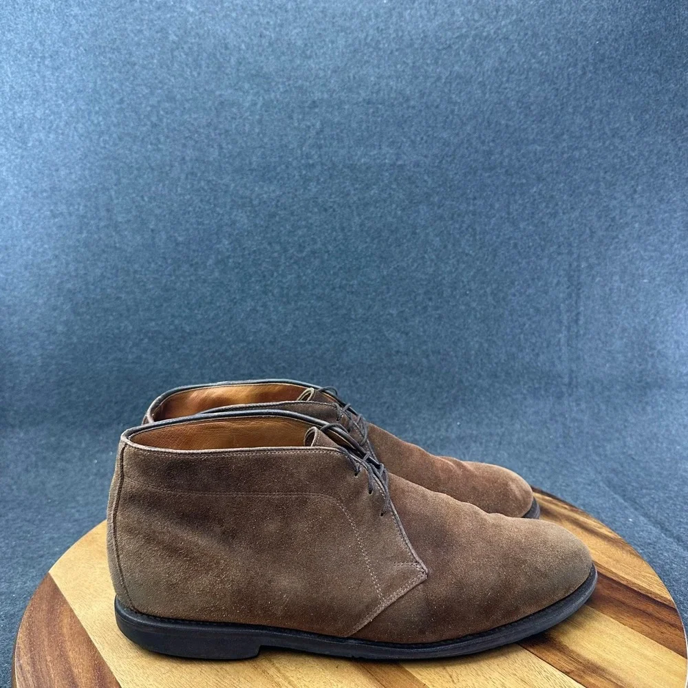 Allen Edmonds Stanford 6751 Brown Suede Leather Plain Toe Chukka Boot Mens 11.5D